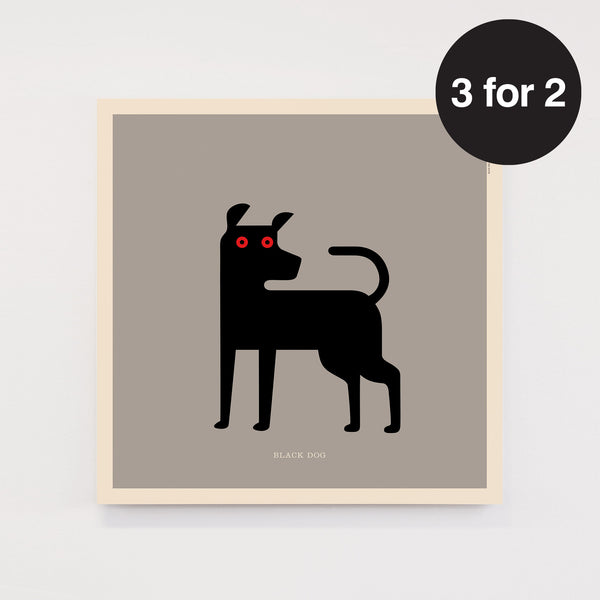 Black dog sale art prints